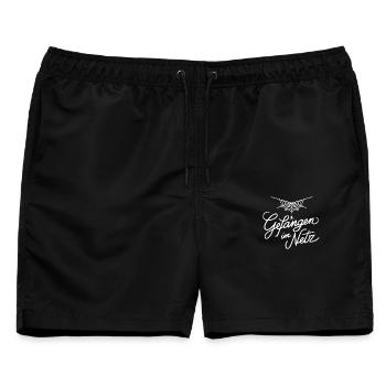 Gefangen im Netz - Männer Badeshorts - Schwarz - Vorne - AI Model Male 178 light (178cm)