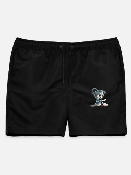 Skelett Hält Pflanze Hoffnung Entstehung - Männer Badeshorts - Schwarz