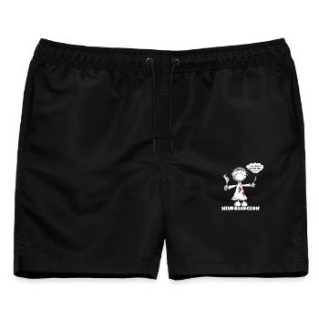 Neurochirurg Spruch Chirurg Strichmännchen Cartoon - Männer Badeshorts - Schwarz - Vorne - AI Model Male 178 light (178cm)
