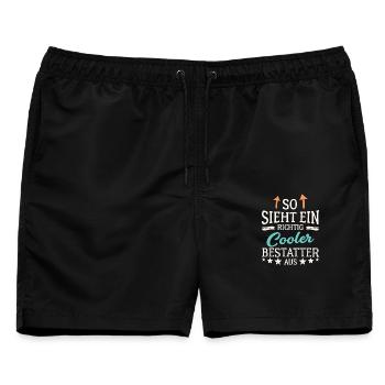 So sieht ein richtig cooler Bestatter aus - Männer Badeshorts - Schwarz - Vorne - AI Model Male 178 light (178cm)