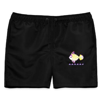Golgener Fisch - Männer Badeshorts - Schwarz - Vorne - AI Model Male 178 light (178cm)