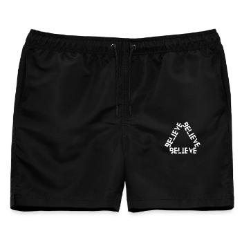 Glaube an deine Stärke - Männer Badeshorts - Schwarz - Vorne - AI Model Male 178 light (178cm)