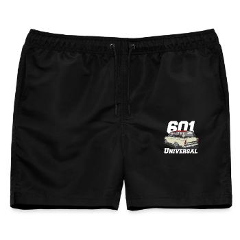 universal 601 low Trabi - Männer Badeshorts - Schwarz - Vorne - AI Model Male 178 light (178cm)