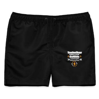 Techniker Gefühle - Männer Badeshorts - Schwarz - Vorne - AI Model Male 178 light (178cm)