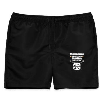 Monteure Gefühle - Männer Badeshorts - Schwarz - Vorne - AI Model Male 178 light (178cm)