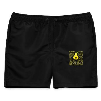 BIRNE - Männer Badeshorts - Schwarz - Vorne - AI Model Male 178 light (178cm)