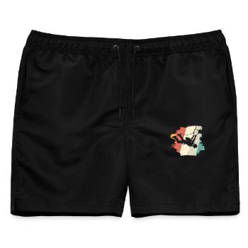 Abenteuer in der Luft - Männer Badeshorts - Schwarz - Vorne - AI Model Male 178 light (178cm)