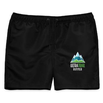 Ultra-Trailrunner - Männer Badeshorts - Schwarz - Vorne - AI Model Male 178 light (178cm)
