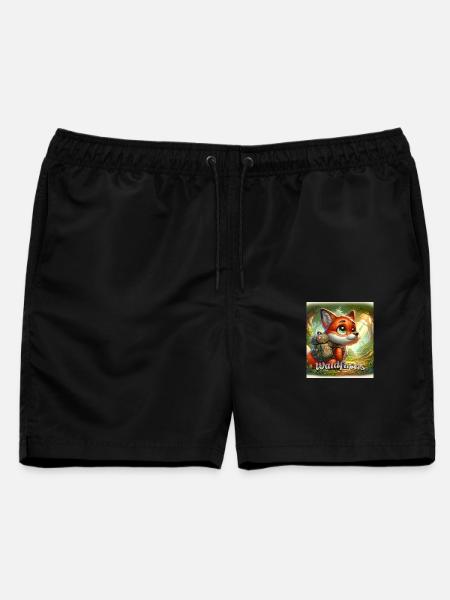 Waldfuchs - Männer Badeshorts - Schwarz