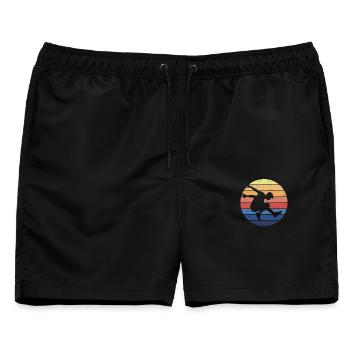 Parkour retro Kreis - Männer Badeshorts - Schwarz - Vorne - AI Model Male 178 light (178cm)