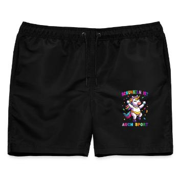 Einhorn Konfetti Karneval Funny - Männer Badeshorts - Schwarz - Vorne - AI Model Male 178 light (178cm)