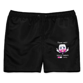 Sarkastisches Weinglas - Männer Badeshorts - Schwarz - Vorne - AI Model Male 178 light (178cm)