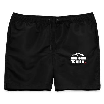 Lauf mehr Trails - Männer Badeshorts - Schwarz - Vorne - AI Model Male 178 light (178cm)