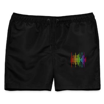 Vibrantes Equalizer Sound Wellenmuster - Männer Badeshorts - Schwarz - Vorne - AI Model Male 178 light (178cm)
