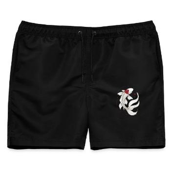 Elegante Koi-Fisch Illustration - Männer Badeshorts - Schwarz - Vorne - AI Model Male 178 light (178cm)
