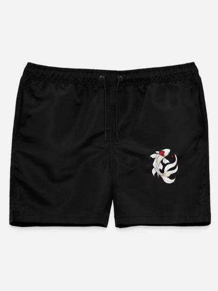 Elegante Koi-Fisch Illustration - Männer Badeshorts - Schwarz