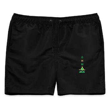 Yoga OHM - Männer Badeshorts - Schwarz - Vorne - AI Model Male 178 light (178cm)