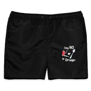 Sag NEIN zu Drogen - Männer Badeshorts - Schwarz - Vorne - AI Model Male 178 light (178cm)