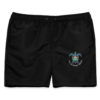 gulf of mexico forever - Männer Badeshorts - Schwarz - Vorne - AI Model Male 178 light (178cm)