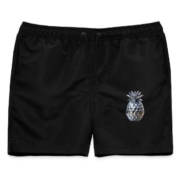 Chrom Ananas - Männer Badeshorts - Schwarz - Vorne - AI Model Male 178 light (178cm)