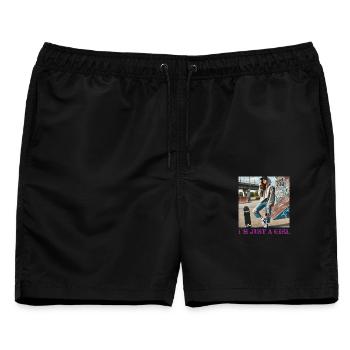 Ich bin nur ein Mädchen - Männer Badeshorts - Schwarz - Vorne - AI Model Male 178 light (178cm)