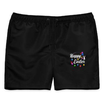 Happy Easter - Männer Badeshorts - Schwarz - Vorne - AI Model Male 178 light (178cm)