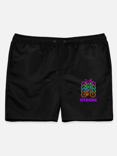 Cycling ist bunte Lebensfreude - Männer Badeshorts - Schwarz