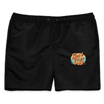 Nur Sommer-Vibes - Männer Badeshorts - Schwarz - Vorne - AI Model Male 178 light (178cm)