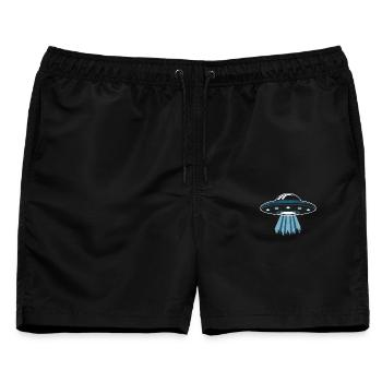 UFO-Liebhaber - Männer Badeshorts - Schwarz - Vorne - AI Model Male 178 light (178cm)