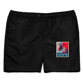 Hops - Männer Badeshorts - Schwarz - Vorne - AI Model Male 178 light (178cm)