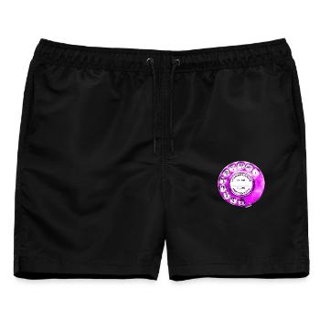 Vintage Rotary Telefon Wählscheibe Retro - Männer Badeshorts - Schwarz - Vorne - AI Model Male 178 light (178cm)