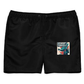 Disrupt Yourself! - Männer Badeshorts - Schwarz - Vorne - AI Model Male 178 light (178cm)