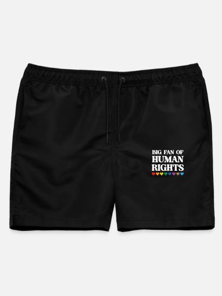 LGBTQ Pride Month - Großer Fan der Menschenrechte - Männer Badeshorts - Schwarz