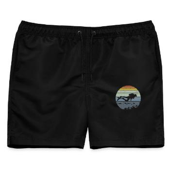 Unterwassertaucher Silhouette Szene - Männer Badeshorts - Schwarz - Vorne - AI Model Male 178 light (178cm)
