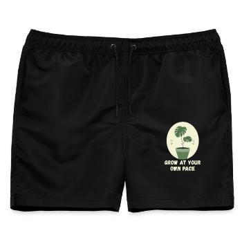 Jeder wächst in seinem eigenen Tempo - Männer Badeshorts - Schwarz - Vorne - AI Model Male 178 light (178cm)