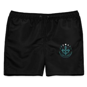 Mondphasen & Elemente - Spirituelles Symbol - Männer Badeshorts - Schwarz - Vorne - AI Model Male 178 light (178cm)