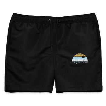 Ruhige Wald-Sonnenuntergangsszene - Männer Badeshorts - Schwarz - Vorne - AI Model Male 178 light (178cm)