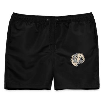 Klettern und Boldern - Männer Badeshorts - Schwarz - Vorne - AI Model Male 178 light (178cm)