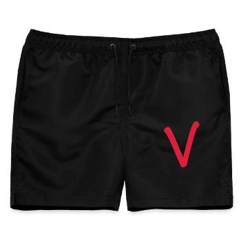 V - einfach nur V - Männer Badeshorts - Schwarz - Vorne - AI Model Male 178 light (178cm)