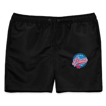 Beer Pong und Becher - Männer Badeshorts - Schwarz - Vorne - AI Model Male 178 light (178cm)