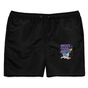 Move over Rover - 80er - Männer Badeshorts - Schwarz - Vorne - AI Model Male 178 light (178cm)