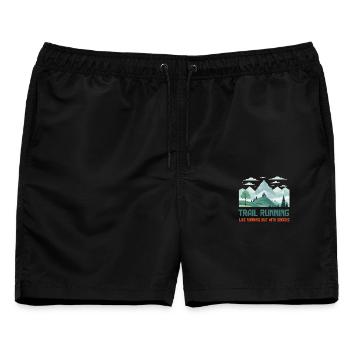 Trailrunning - Männer Badeshorts - Schwarz - Vorne - AI Model Male 178 light (178cm)