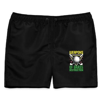 Golf - Waffen der Graszerstörung - Männer Badeshorts - Schwarz - Vorne - AI Model Male 178 light (178cm)