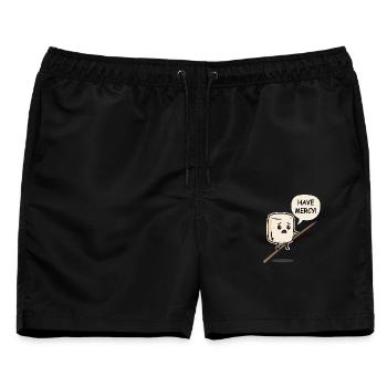 Süßer Marshmallow sagt - Have Mercy! - Männer Badeshorts - Schwarz - Vorne - AI Model Male 178 light (178cm)