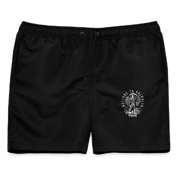 Valhalla - Halle der gefallenen Krieger - Männer Badeshorts - Schwarz - Vorne - AI Model Male 178 light (178cm)