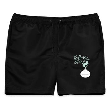 Diffuse the Drama - Männer Badeshorts - Schwarz - Vorne - AI Model Male 178 light (178cm)