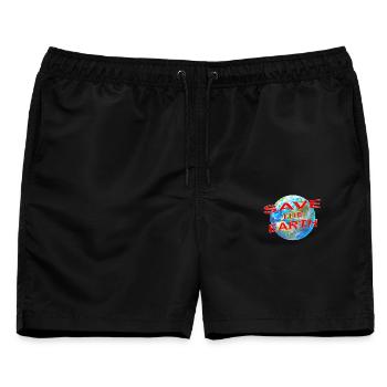 Save the Earth  - Männer Badeshorts - Schwarz - Vorne - AI Model Male 178 light (178cm)