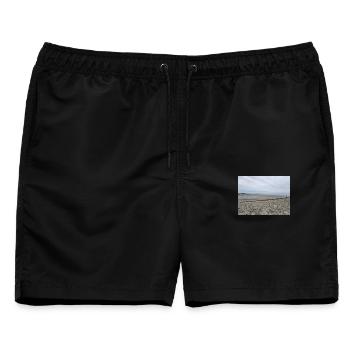 Nordseeküste Sand- und Wasserbild - Männer Badeshorts - Schwarz - Vorne - AI Model Male 178 light (178cm)