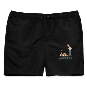 Das Training meines Hundes wird von seiner Nase... - Männer Badeshorts - Schwarz - Vorne - AI Model Male 178 light (178cm)