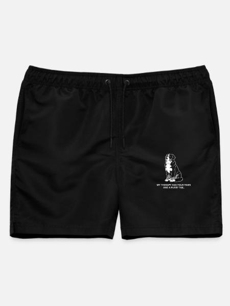 Meine Therapie hat vier Pfoten - Männer Badeshorts - Schwarz